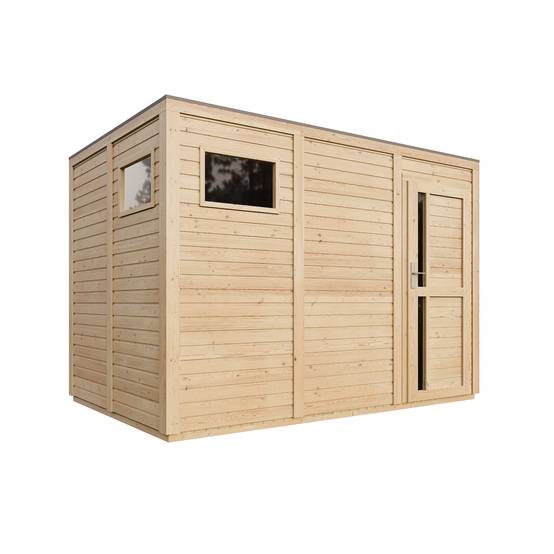 Timbela - Abri de jardin en bois 6,18 m² / 202x306xH216 cm - avec sol traité - Timbela M326F1+M326G - Image 2