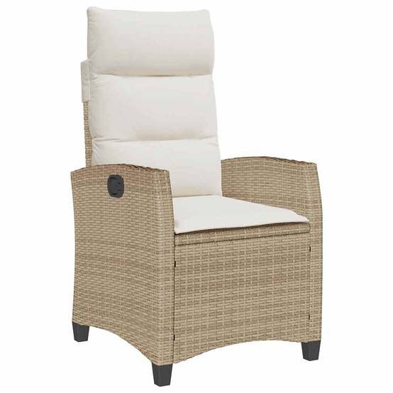 ComfortXL - Fauteuil de jardin inclinable en polyrotin dossier réglable avec table d'appoint pour extérieur Beige – ComfortXL Outdoor Living - Image 2