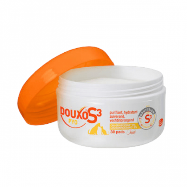 Lingettes nettoyantes Douxo S3 Pyo Pads pour chien et chat 30 disques de coton - Image 1