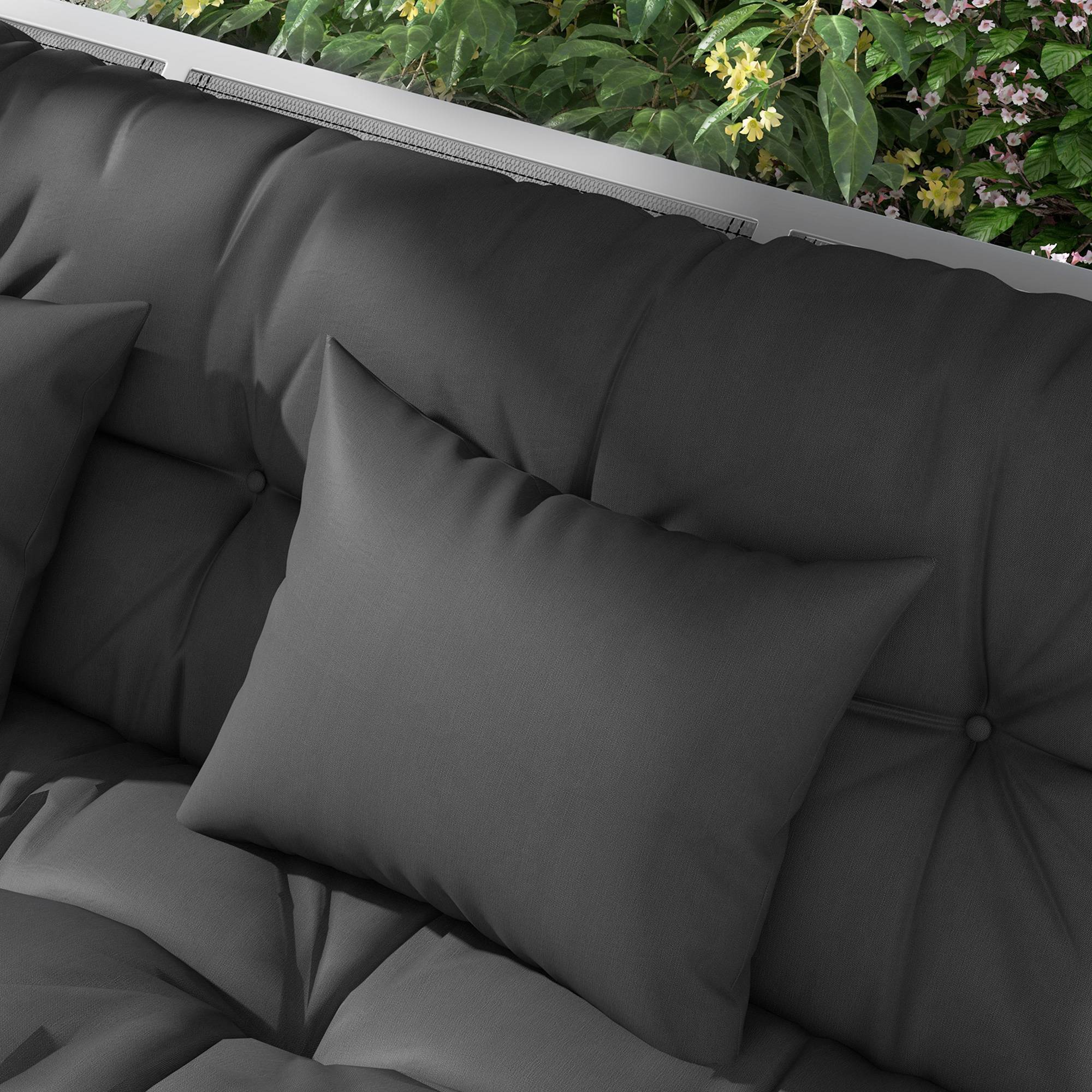 Ensemble 4 coussins balancelle tissu polyester assise dossier oreillers 150x50cm gris - ComfortXL Outdoor Living - Image 10
