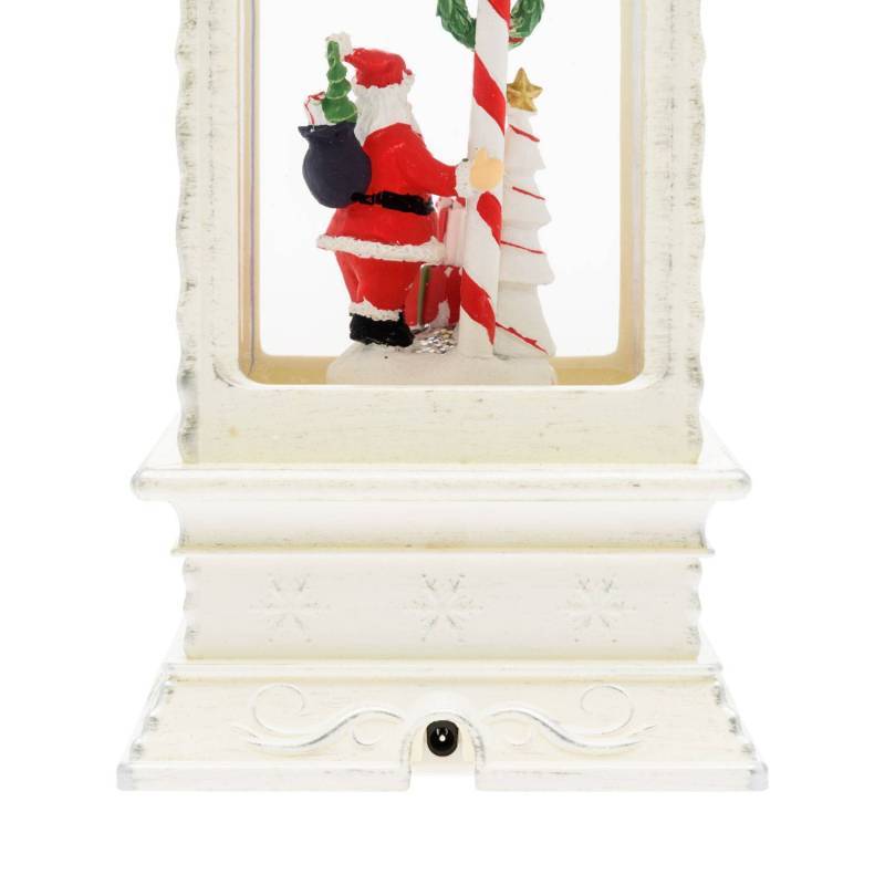 Lotti - Lanterne Rectangulaire Père Noël et Candy Cane Blanc GLITTER LED H27,5cm Lotti - Image 4
