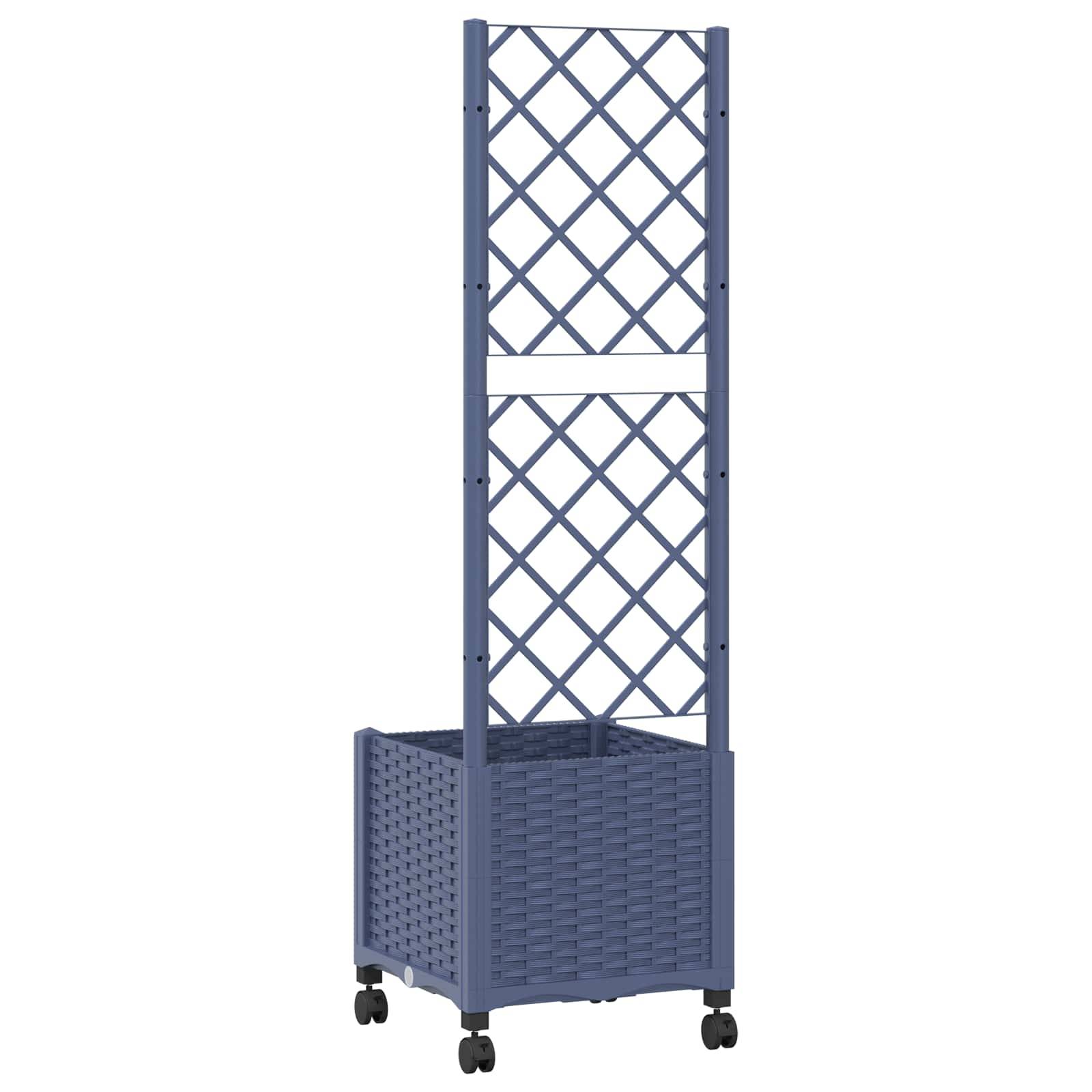 Bac à fleurs polypropylène gris bleu 40 x 40 x 146 cm - PANGIVO - Image 5