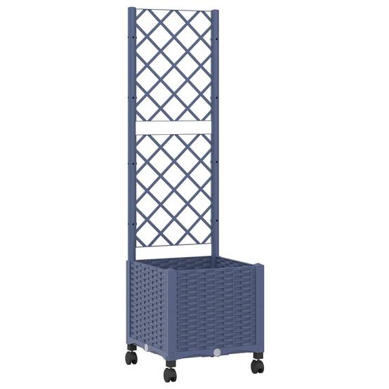 Bac à fleurs polypropylène gris bleu 40 x 40 x 146 cm - PANGIVO - Image 2