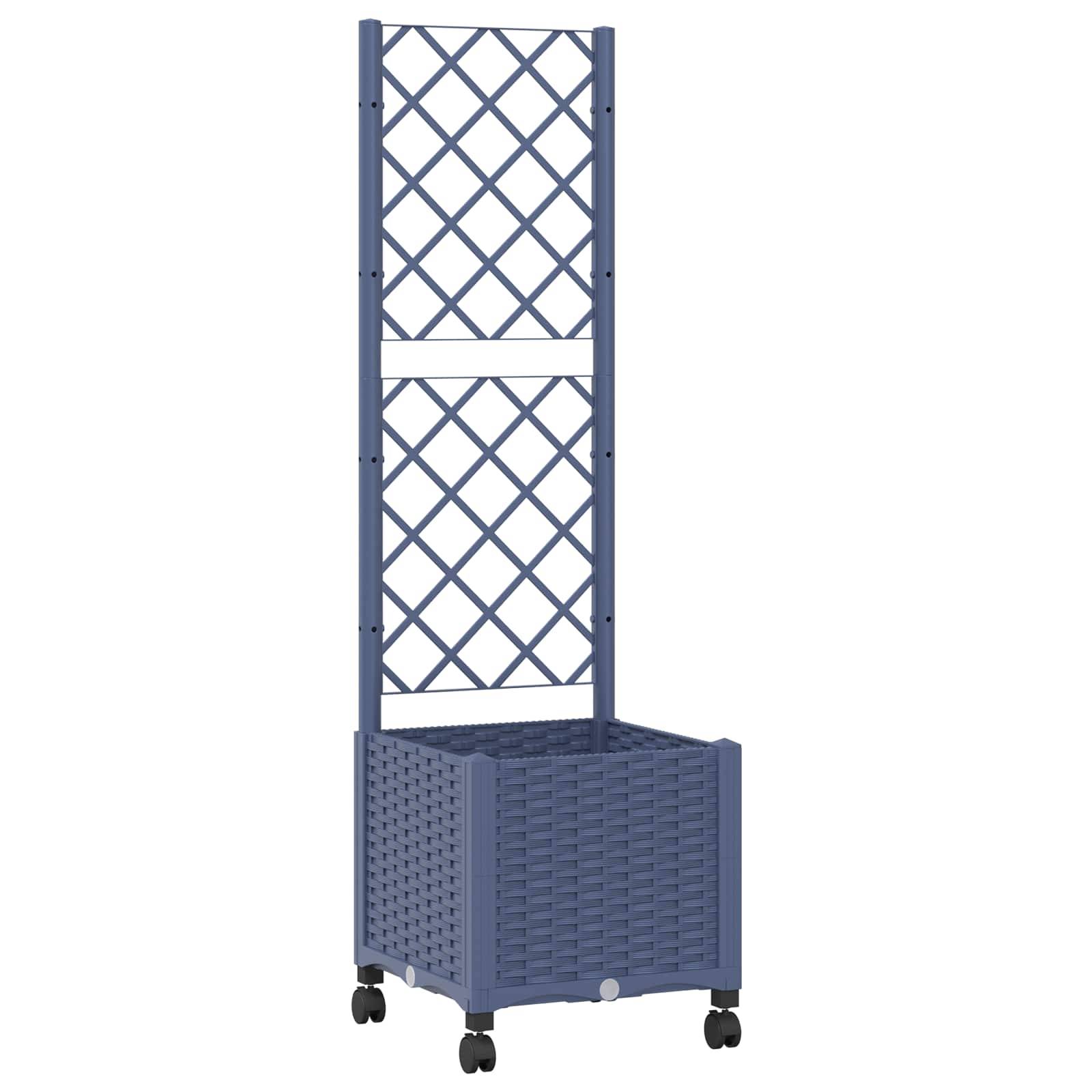 Bac à fleurs polypropylène gris bleu 40 x 40 x 146 cm - PANGIVO - Image 2