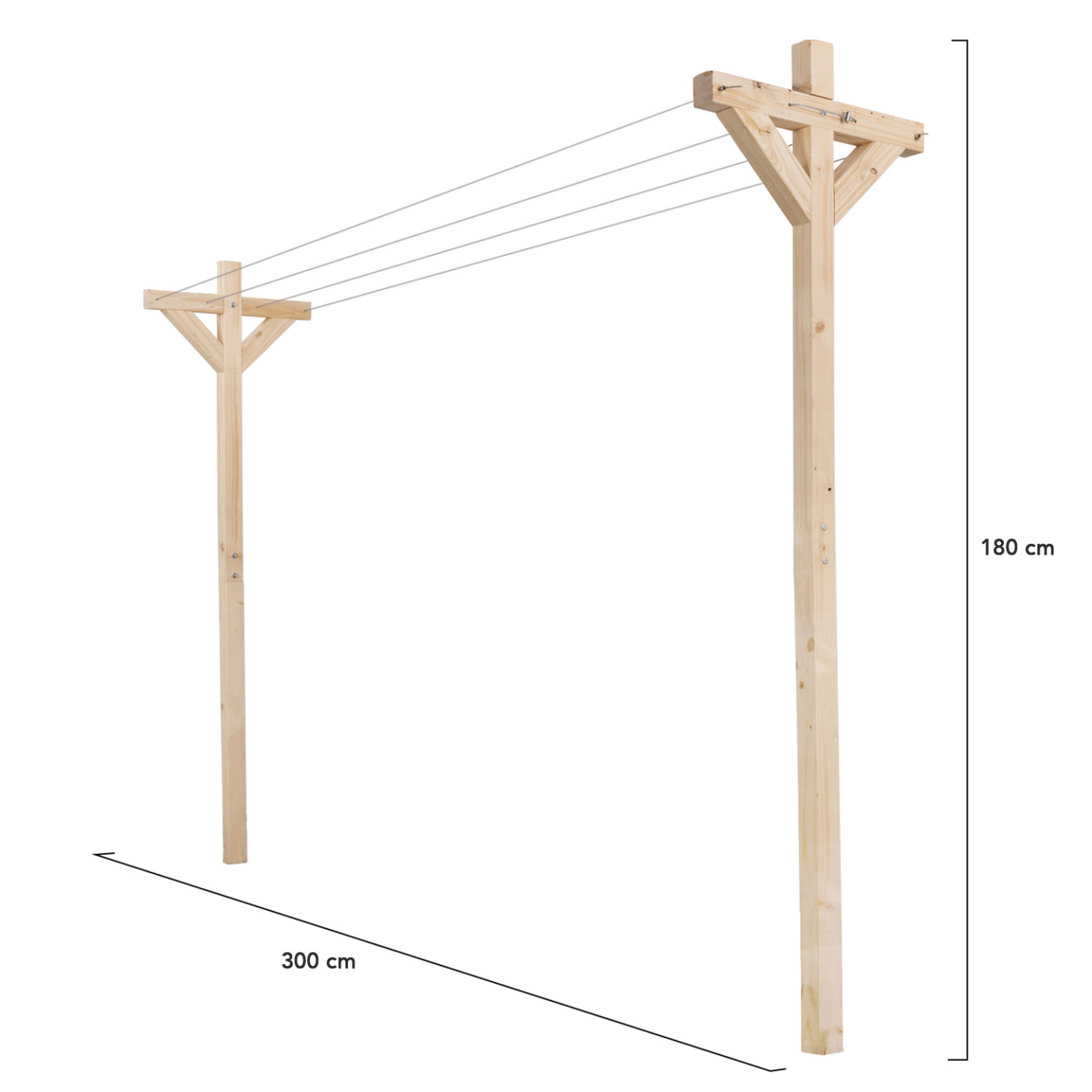 Etendoir à linge extérieur MADERA capacité 12M en bois - Image 4