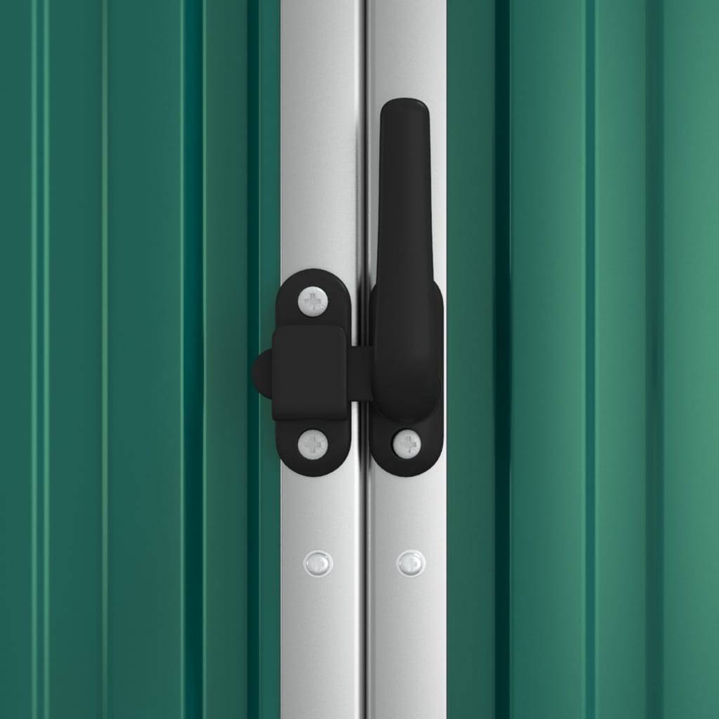 Abri à outils 1.43m² - Cabane à outils - Abri de jardin vert 161x89x161 cm acier galvanisé MAISON CHIC - Image 6
