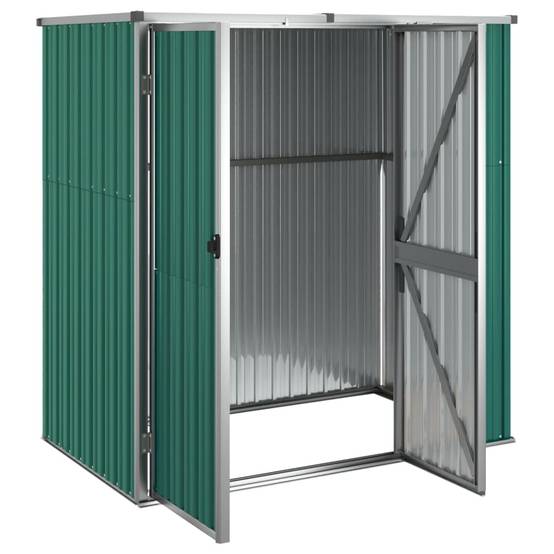 Abri à outils 1.43m² - Cabane à outils - Abri de jardin vert 161x89x161 cm acier galvanisé MAISON CHIC - Image 4