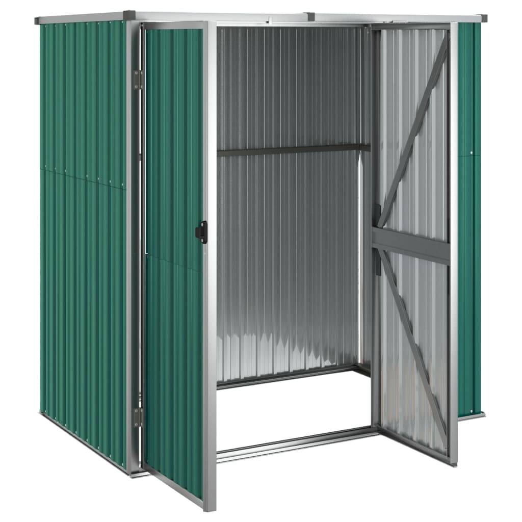 Abri à outils 1.43m² - Cabane à outils - Abri de jardin vert 161x89x161 cm acier galvanisé MAISON CHIC - Image 4