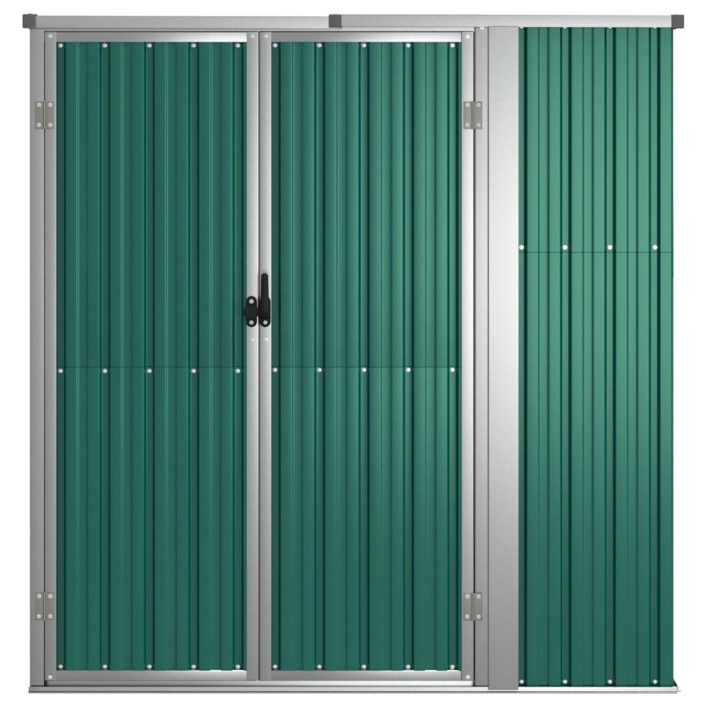 Abri à outils 1.43m² - Cabane à outils - Abri de jardin vert 161x89x161 cm acier galvanisé MAISON CHIC - Image 3