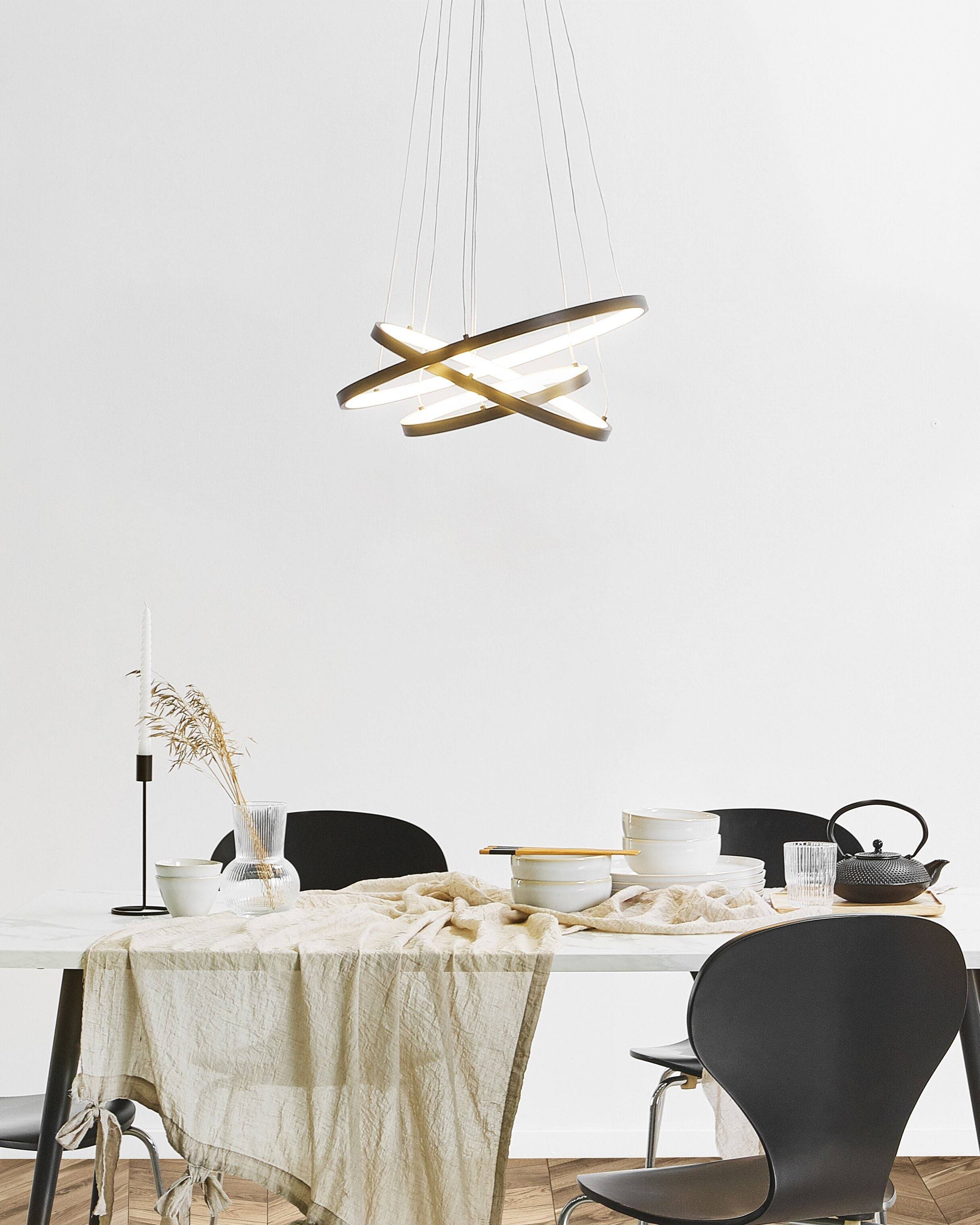 Beliani - Lampe suspension Aluminium Noir ATREK - 50x50x108- Beliani - Image 1