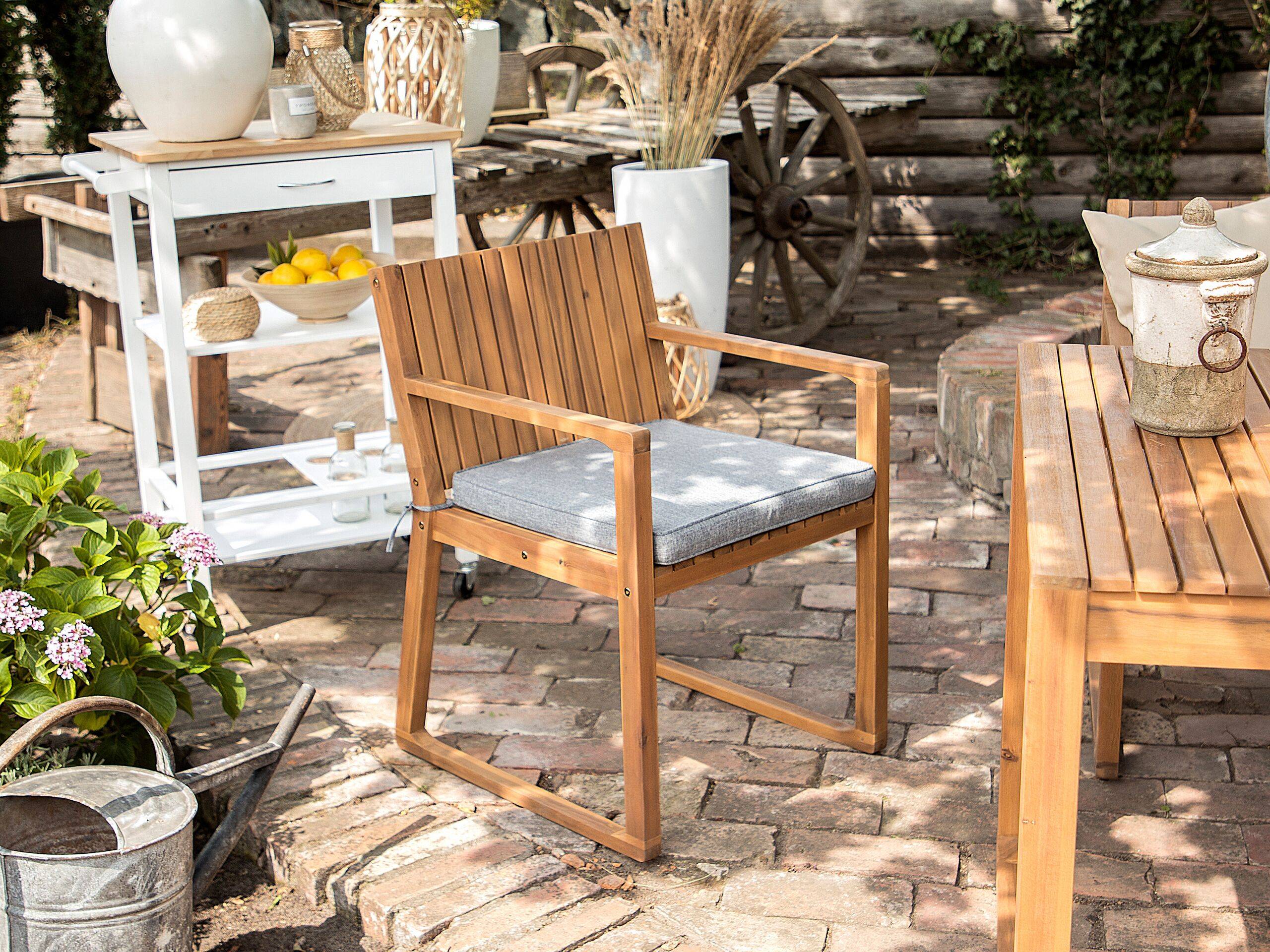 Beliani - Coussin d'Assise pour Chaise de Jardin 46 x 46 cm en Tissu Imperméable Gris Beliani - Image 2