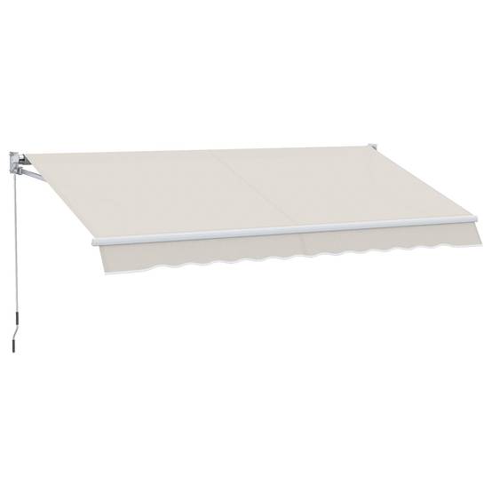 Store banne manuel rétractable 200 x 250 cm store exterieur terrasse avec manivelle, imperméable et anti-UV, crème - Image 2