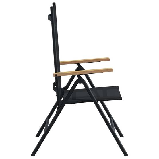Chaises de jardin inclinables aluminium et textilène noir 58 x 73 x 111.5 cm - PANGIVO - Image 6