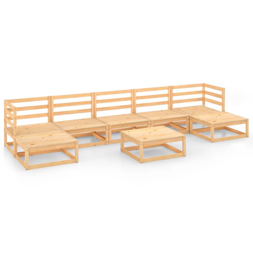 Helloshop26 - Salon de jardin meuble d'extérieur ensemble de mobilier 8 pièces bois de pin massif - Image 1