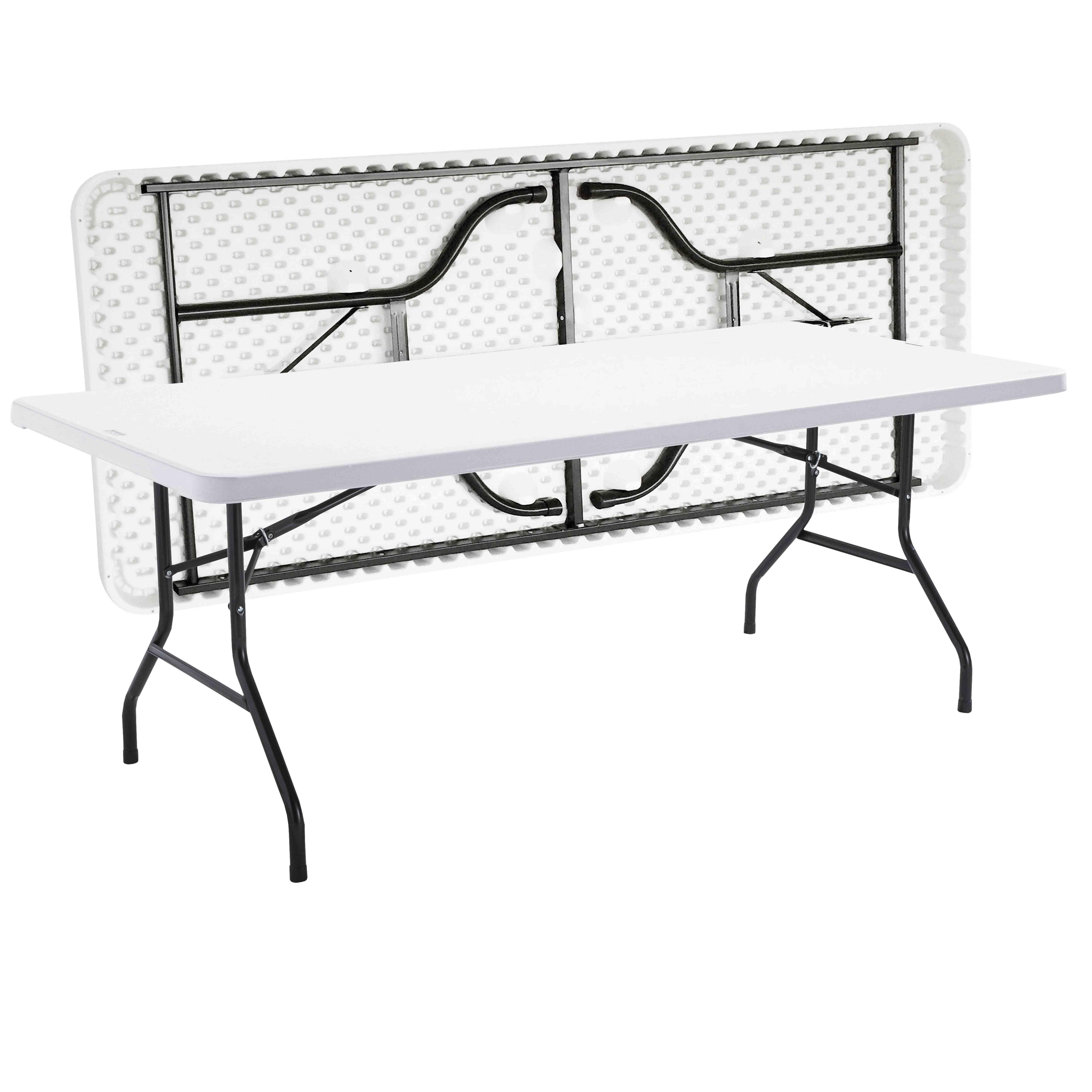Oviala - Table monobloc et chaises pliantes 10 places 200cm PEHD REKKEM - Oviala - Image 3