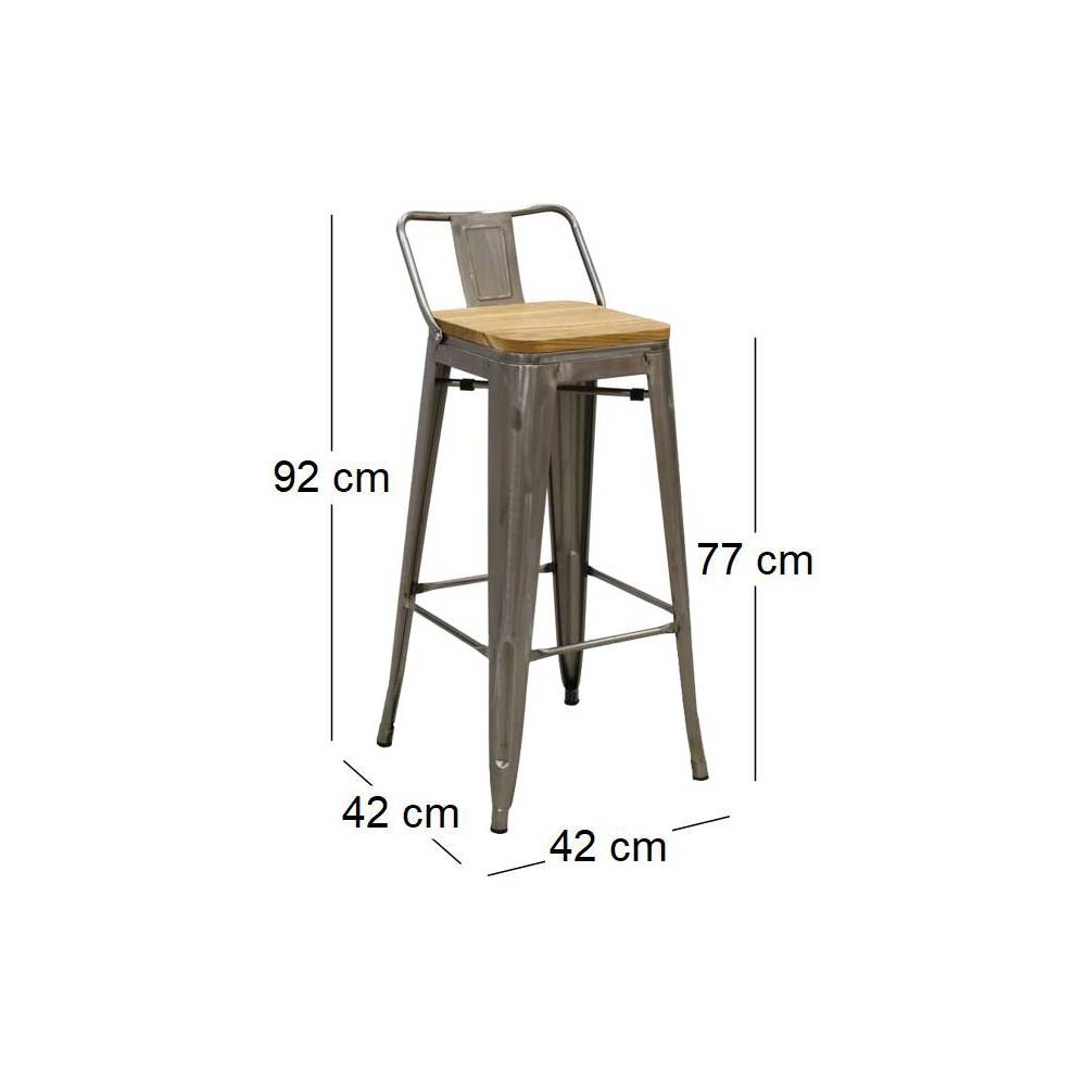 Aubry Gaspard - Ensemble table haute et tabourets métal industriel - Image 3