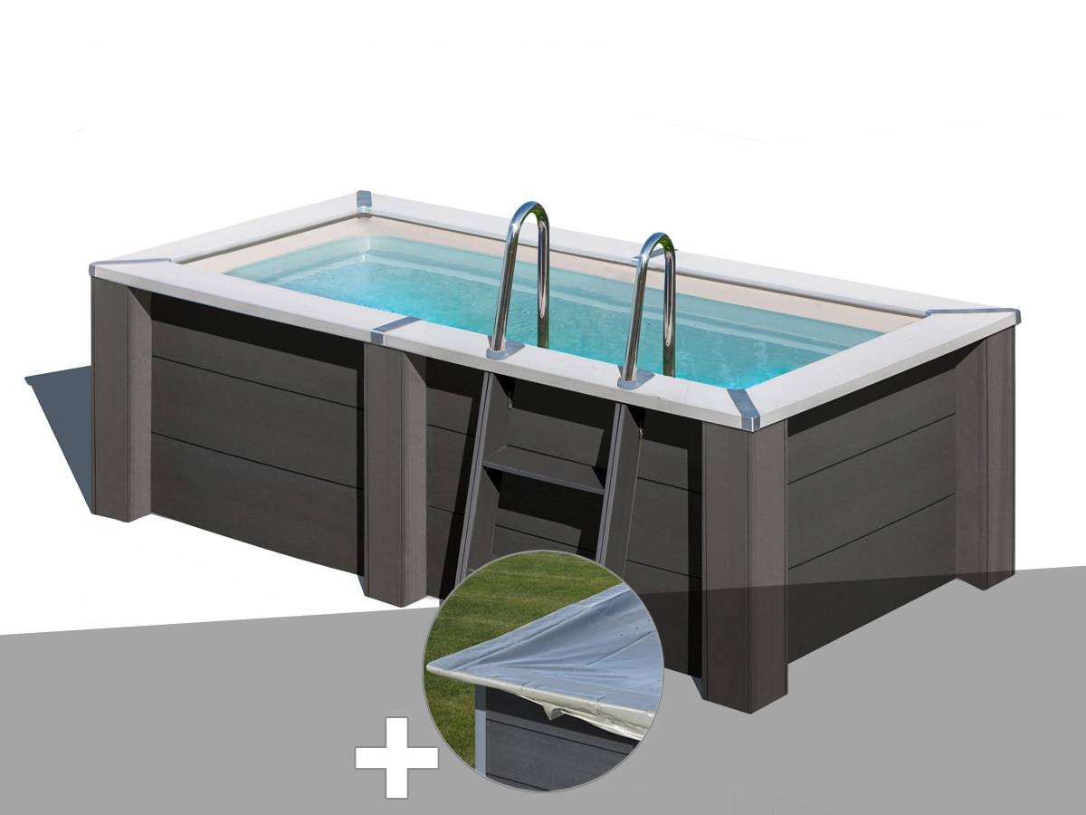 Gré - Kit piscine composite Gré Avant-Garde carrée 3,15 x 1,75 x 0,96 m + Bâche hiver