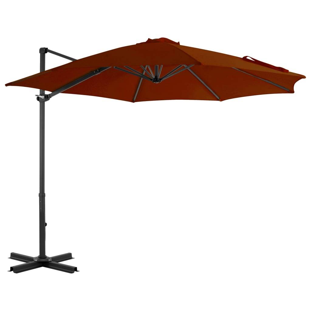 Helloshop26 - Parasol déporté avec mât en aluminium 300 cm orange - Image 1