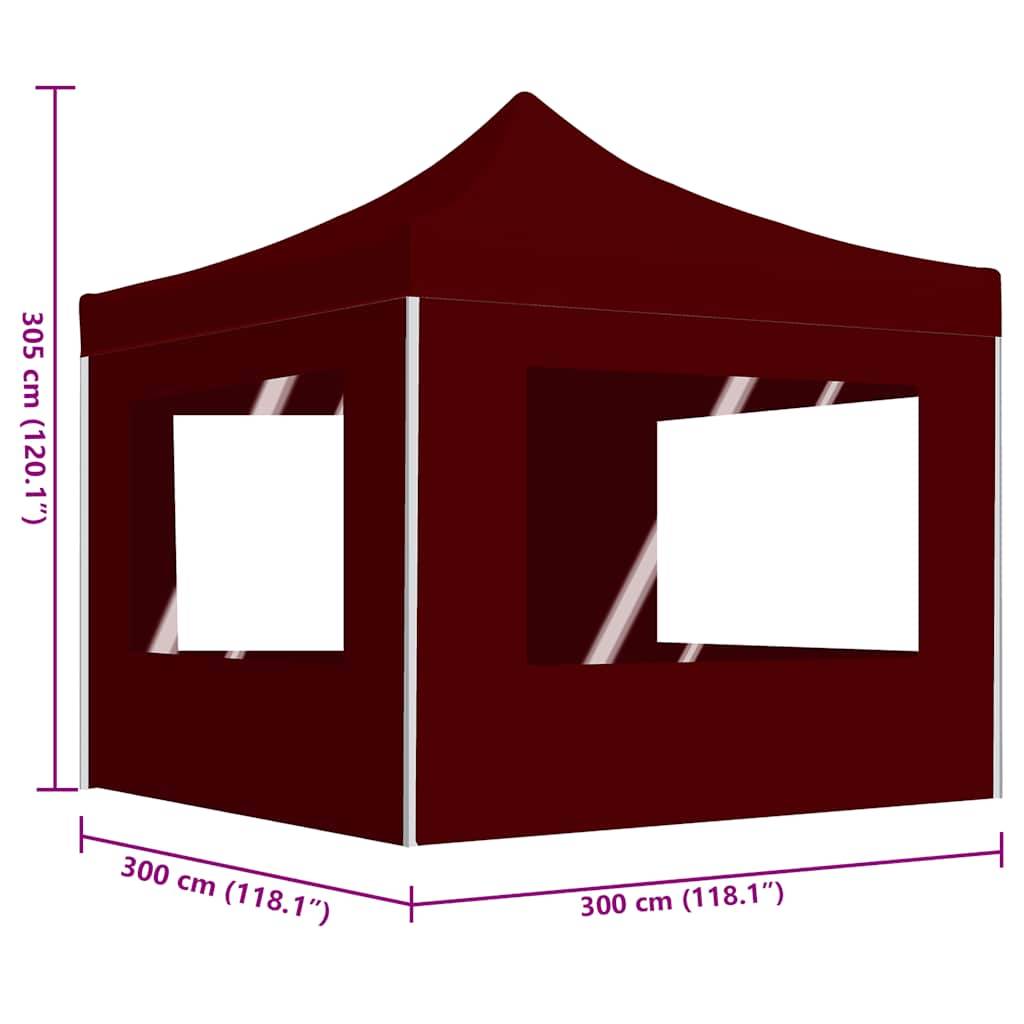 Vidaxl - Tente de réception pliable avec parois Aluminium 3x3 m Bordeaux vidaXL 45489 - Image 3