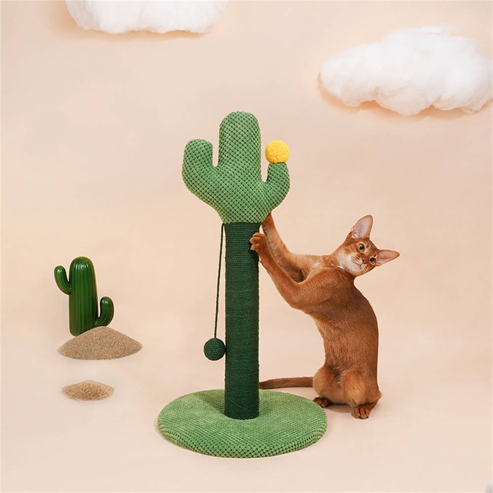 Griffoir en forme d'arbre cactus pour chat, en sisal avec boule jouet, facile à assembler Lytech - Image 4