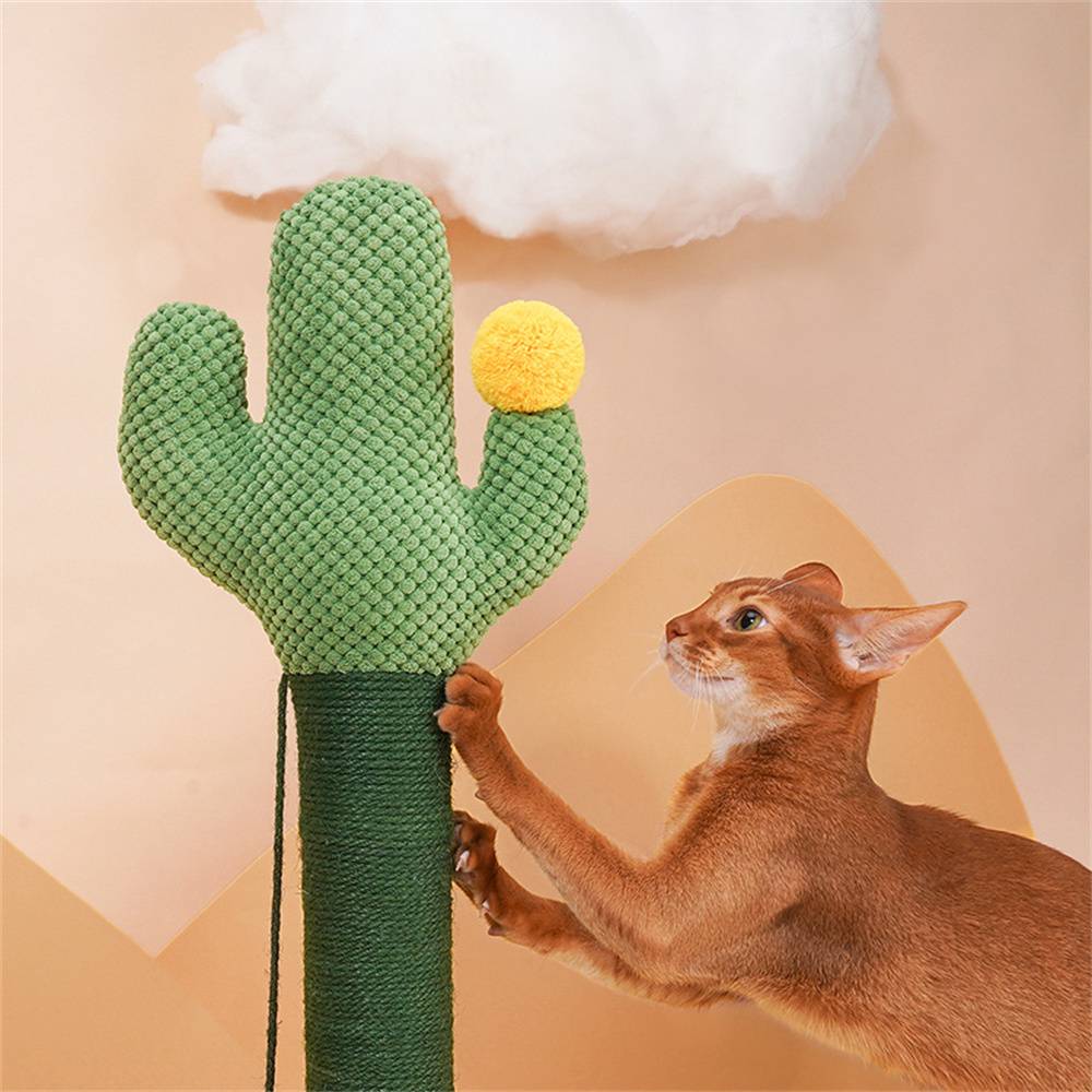 Griffoir en forme d'arbre cactus pour chat, en sisal avec boule jouet, facile à assembler Lytech - Image 3