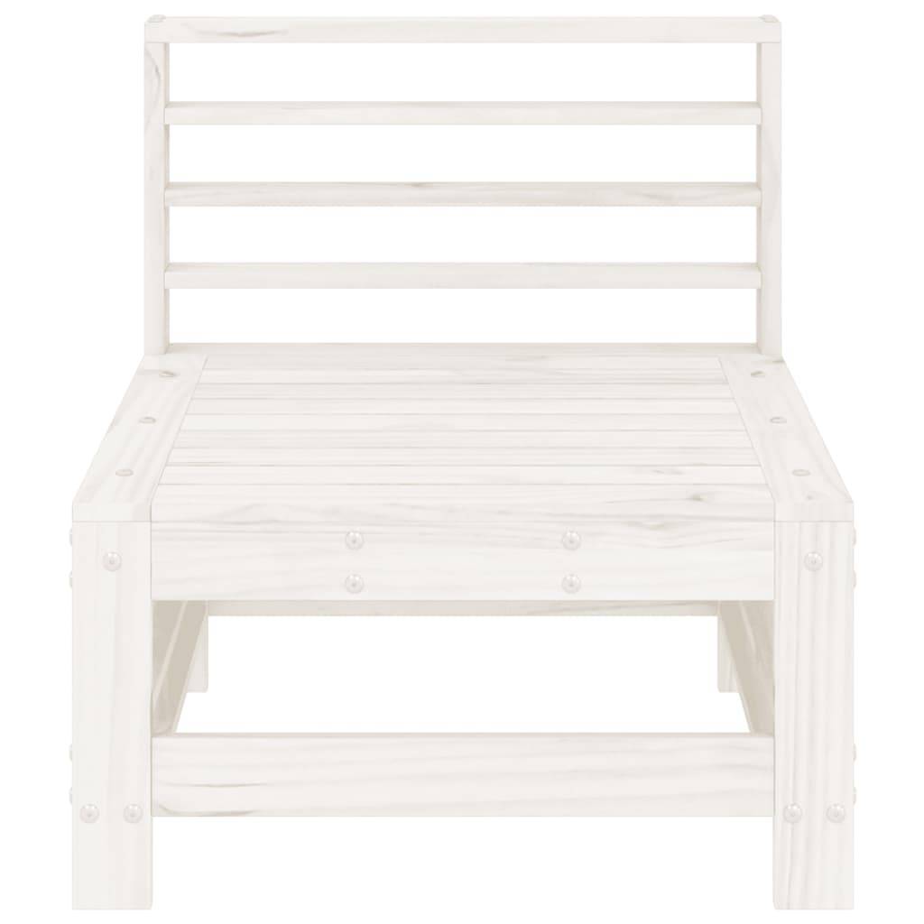 Canapé central de jardin | Canapé D'extérieur | Sofa De Jardin blanc bois de pin massif Maison Chic - Image 3