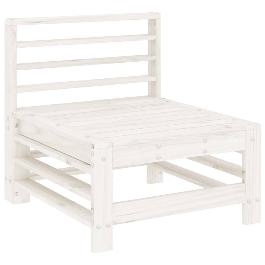 Canapé central de jardin | Canapé D'extérieur | Sofa De Jardin blanc bois de pin massif Maison Chic - Image 1