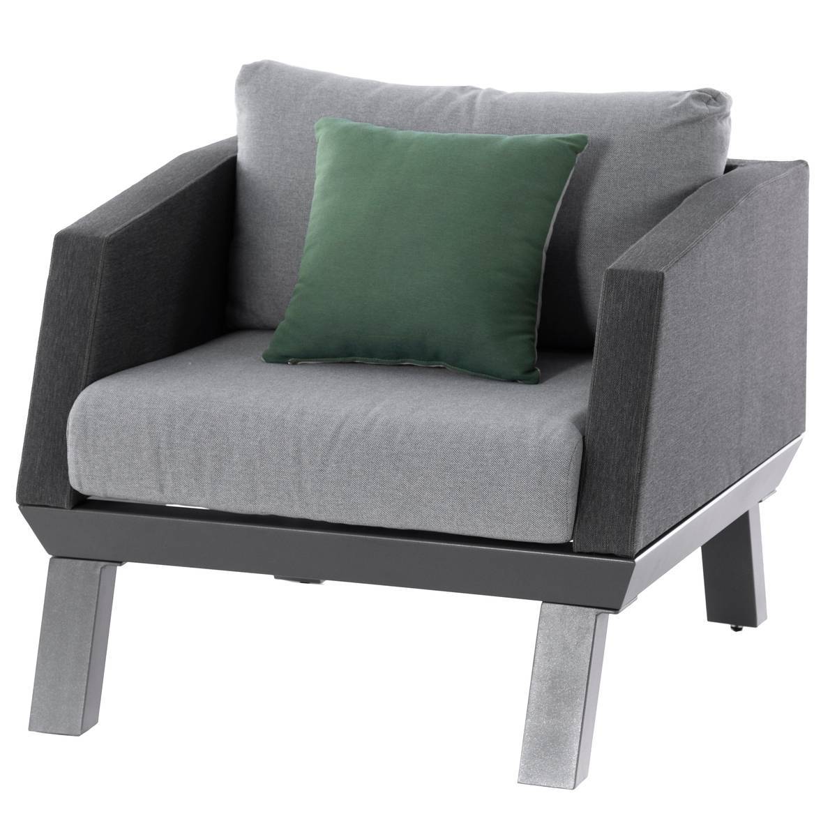 Hesperide - Fauteuil de salon de jardin "Axiome" graphite en aluminium traité époxy Hespéride - Image 2