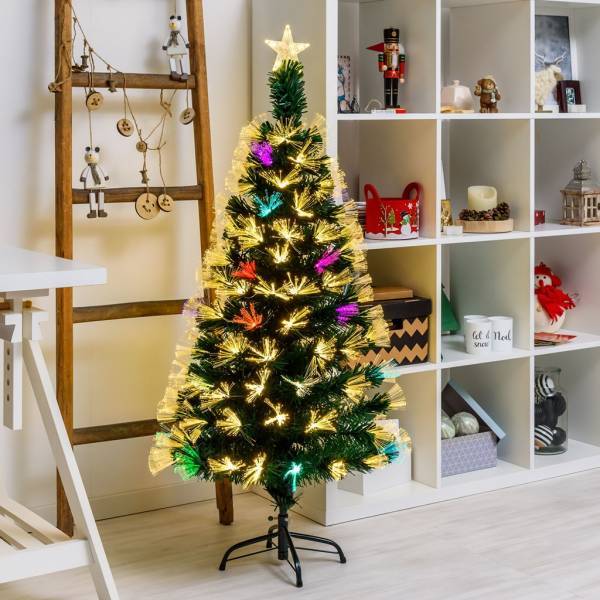 Lotti - Sapin lumineux fibre optique 130CM LED Blanc chaud et multicouleur RGB Lotti - Image 7