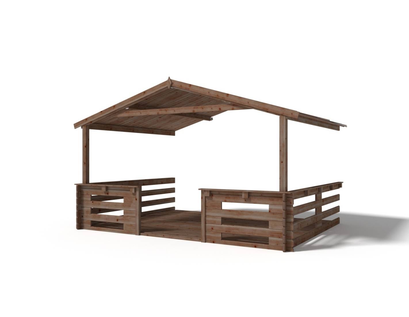 Altanka - Avant-toit en bois 4x3m pour le chalet de jardin 4m, traité, marron - DOM541 - ALTANKA - Image 4