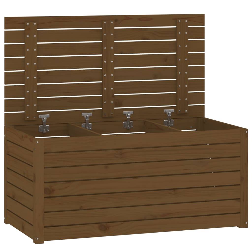 Helloshop26 - Boîte coffre de jardin 101 x 50,5 x 46,5 cm bois massif de pin marron miel - Image 1