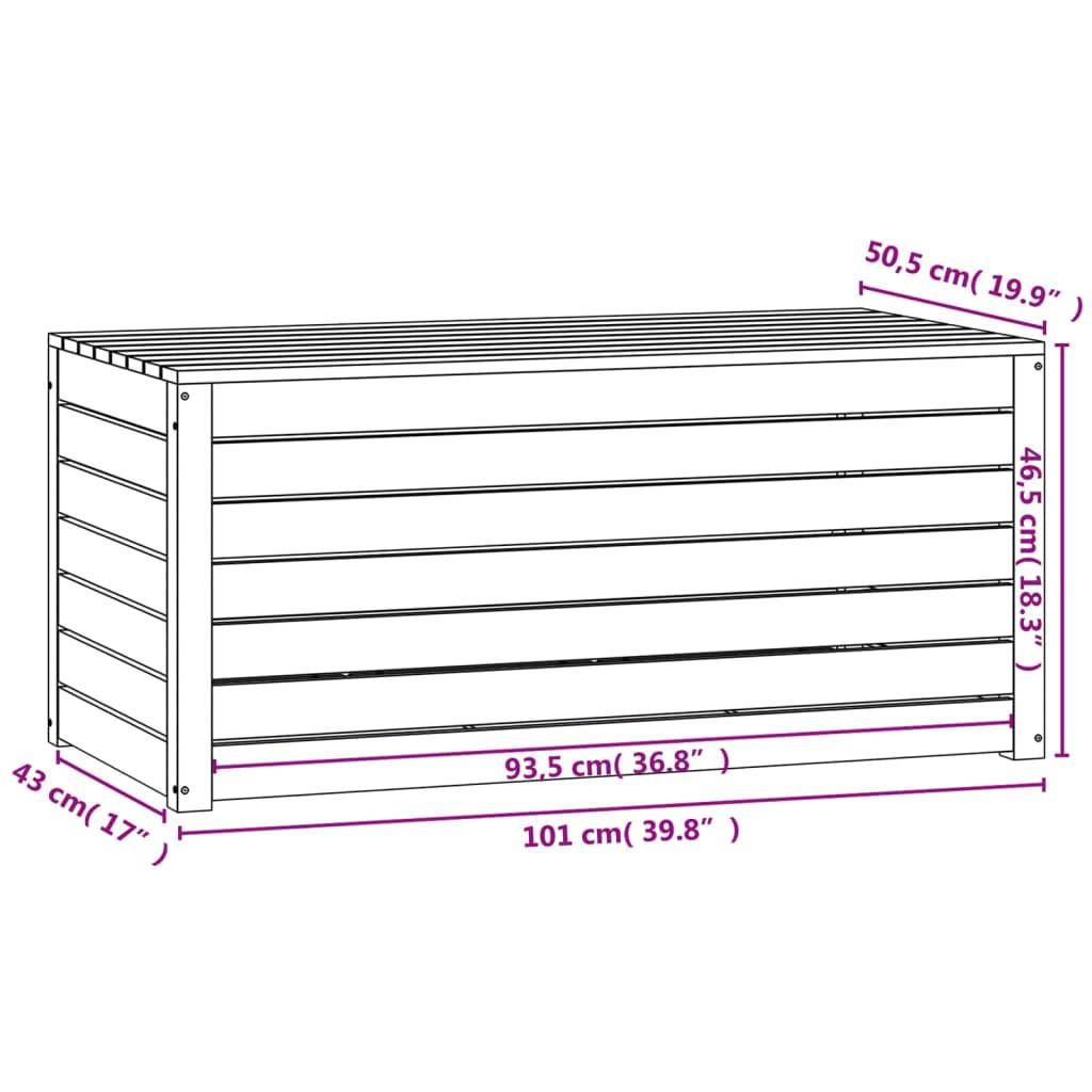 Helloshop26 - Boîte coffre de jardin 101 x 50,5 x 46,5 cm bois massif de pin marron miel - Image 6