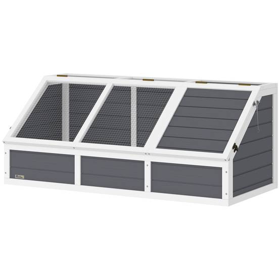 Enclos pour tortue bois gris 120 x 55 x 50 cm - PANGIVO - Image 2