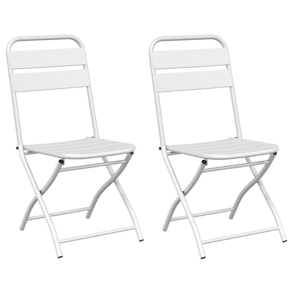 Prolenta Premium - Chaises de jardin acier blanc 42 x 52 x 82 cm - Prolenta premium p351.7 - Image 2