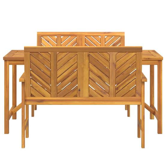 Ensemble de salle à manger jardin bois d'acacia massif huilé marron 150 x 90 x 74 cm (3 pièces), Poids :52.4kg - PANGIVO - Image 7