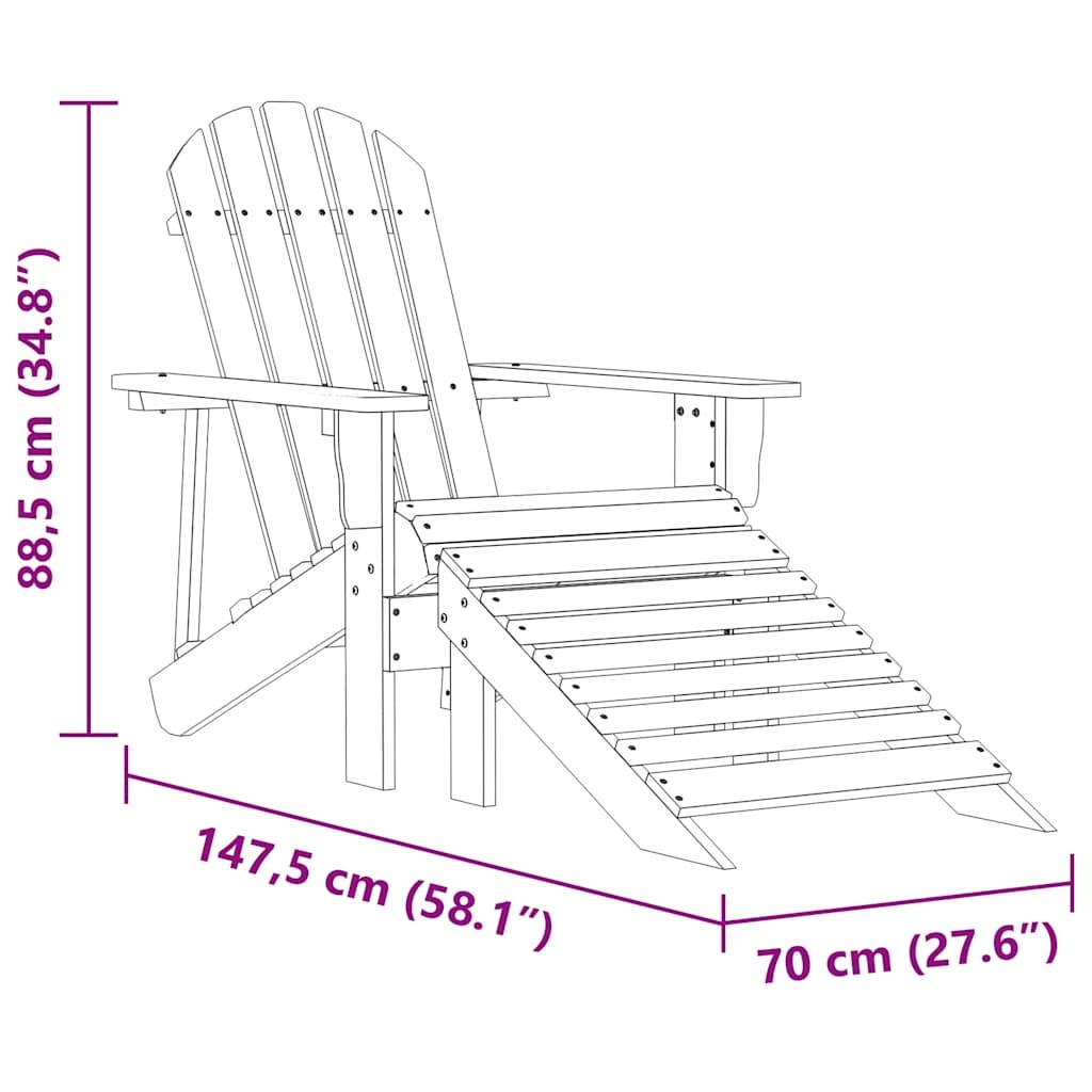 Vidaxl - Chaise de jardin Adirondack avec pouf bois de sapin solide rose vidaXL 315867 - Image 3