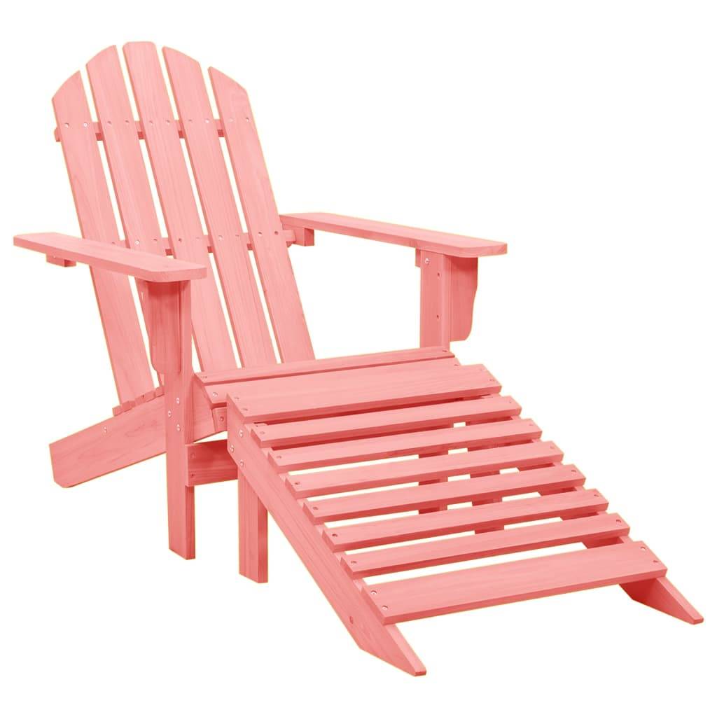 Vidaxl - Chaise de jardin Adirondack avec pouf bois de sapin solide rose vidaXL 315867 - Image 1