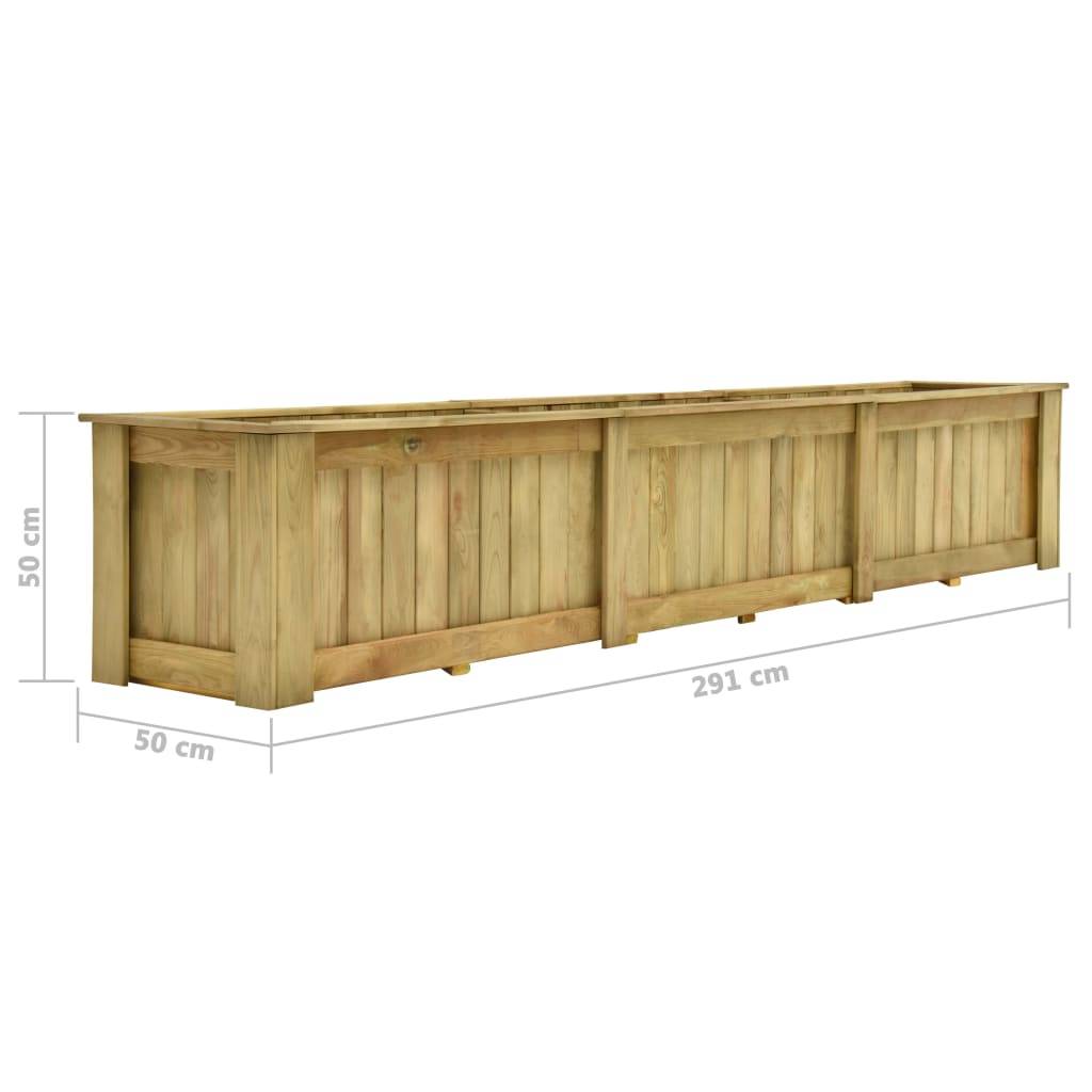 Jardinière surélevée - Bac à Fleurs - Pot De Fleurs 291x50x50 cm Bois de pin imprégné - Image 5
