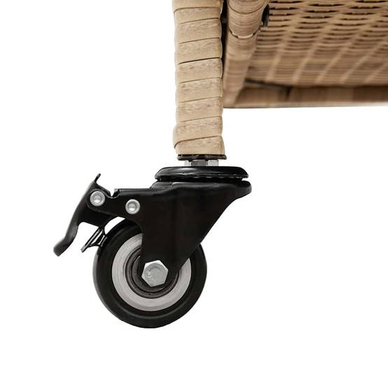Coffre de Jardin Mobile Résine Tressée Imperméable avec Sac Intérieur pour Coussins Beige 110x55x73 cm – ComfortXL Outdoor Living - Image 9