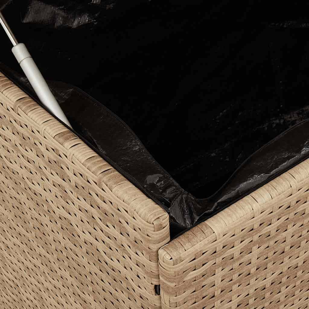 Coffre de Jardin Mobile Résine Tressée Imperméable avec Sac Intérieur pour Coussins Beige 110x55x73 cm – ComfortXL Outdoor Living - Image 8
