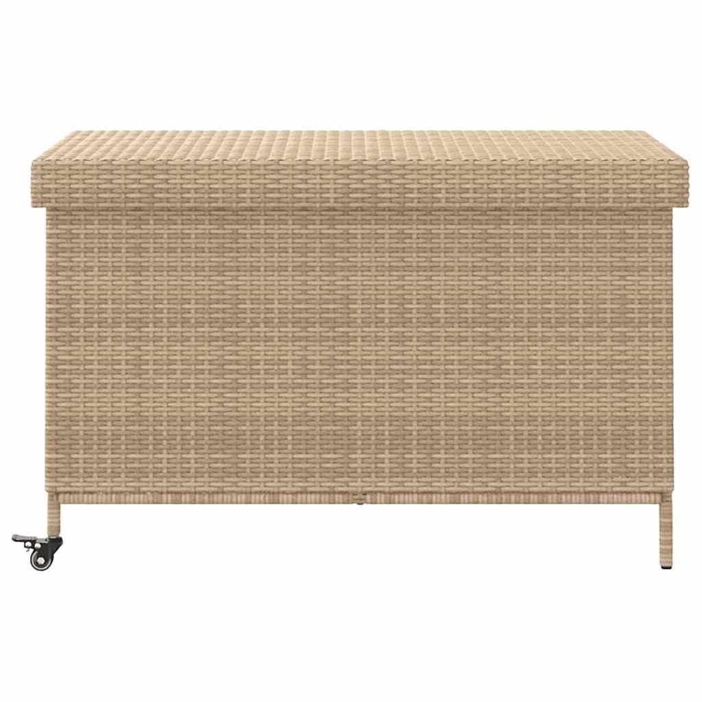 Coffre de Jardin Mobile Résine Tressée Imperméable avec Sac Intérieur pour Coussins Beige 110x55x73 cm – ComfortXL Outdoor Living - Image 4