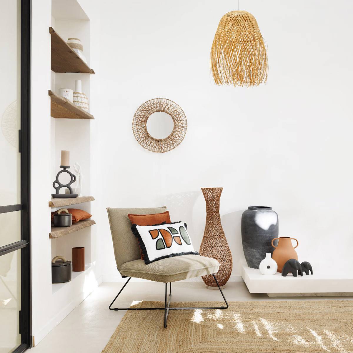 Miroir mural en Rotin D 58 cm - Image 3