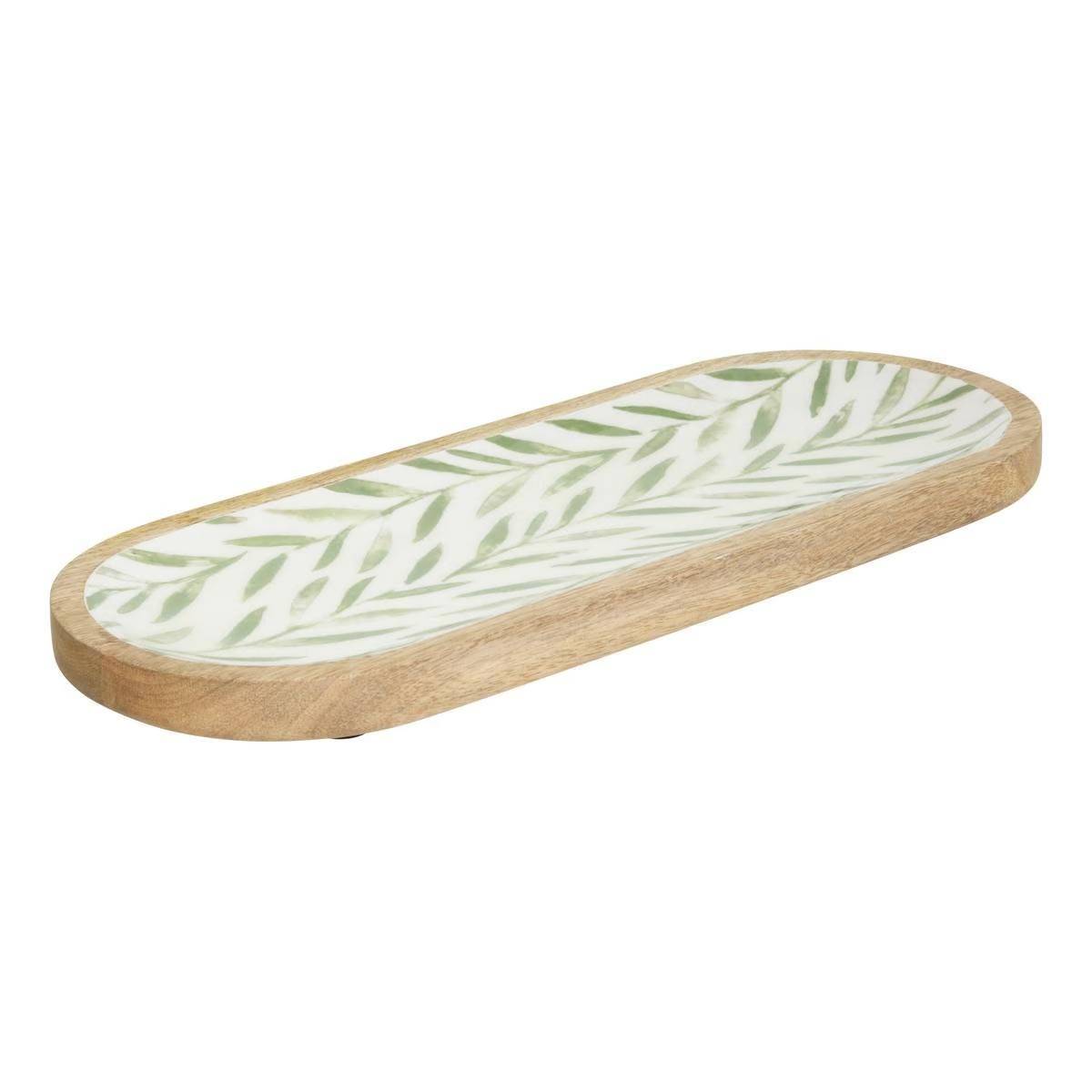 Plat de Présentation en Bois "Inaya" 40cm Vert Olive - Image 1