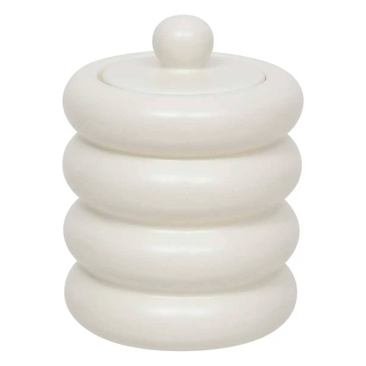 Boîte Déco en Céramique "Mike" 14cm Blanc - Image 1