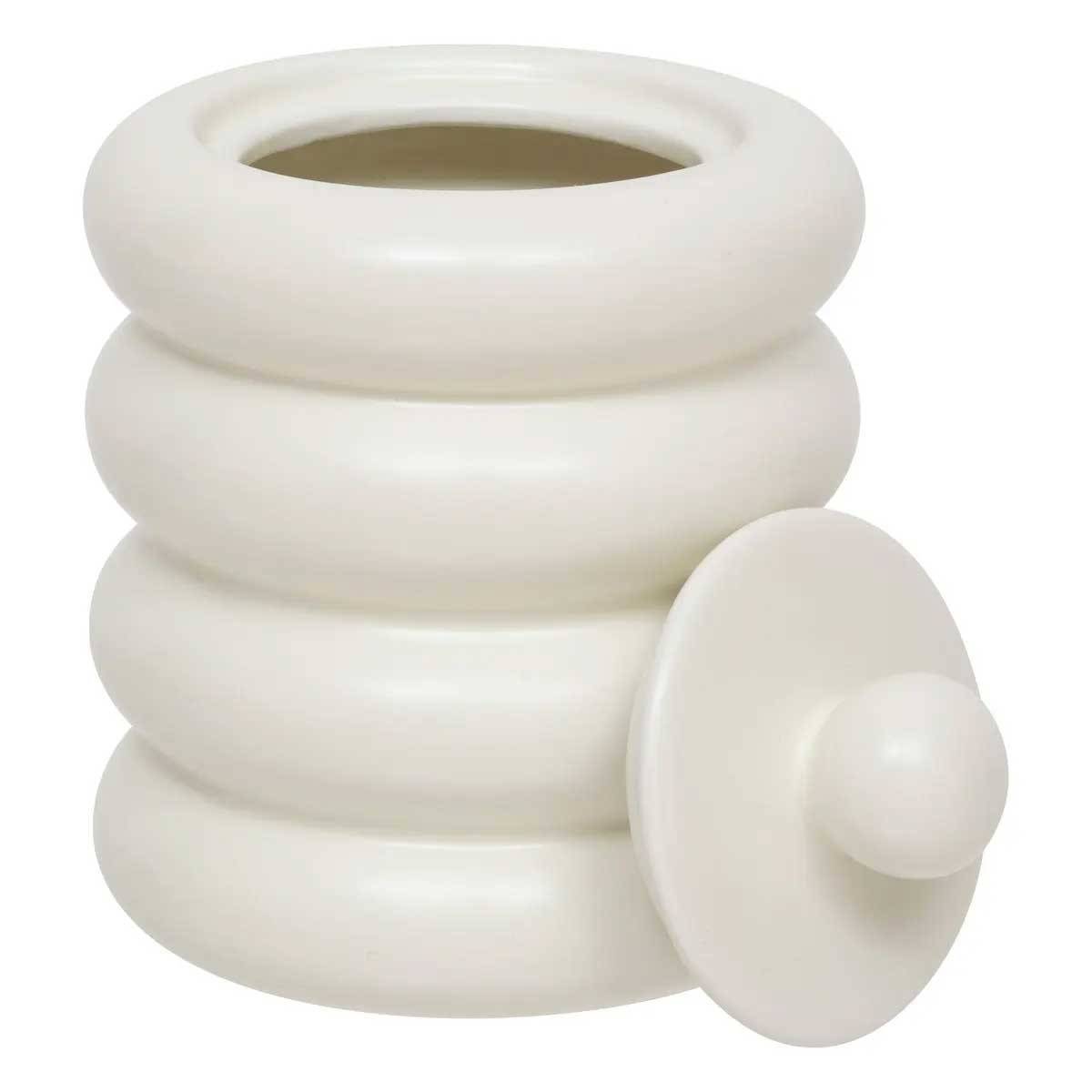 Boîte Déco en Céramique "Mike" 14cm Blanc - Image 2