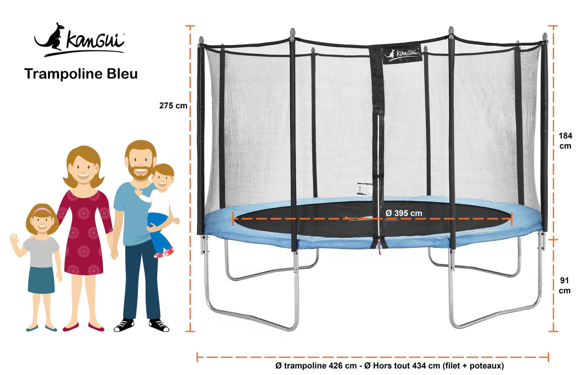 Kangui - Trampoline de jardin 426cm + filet de sécurité | Normes CE/EU Kangui - Image 7
