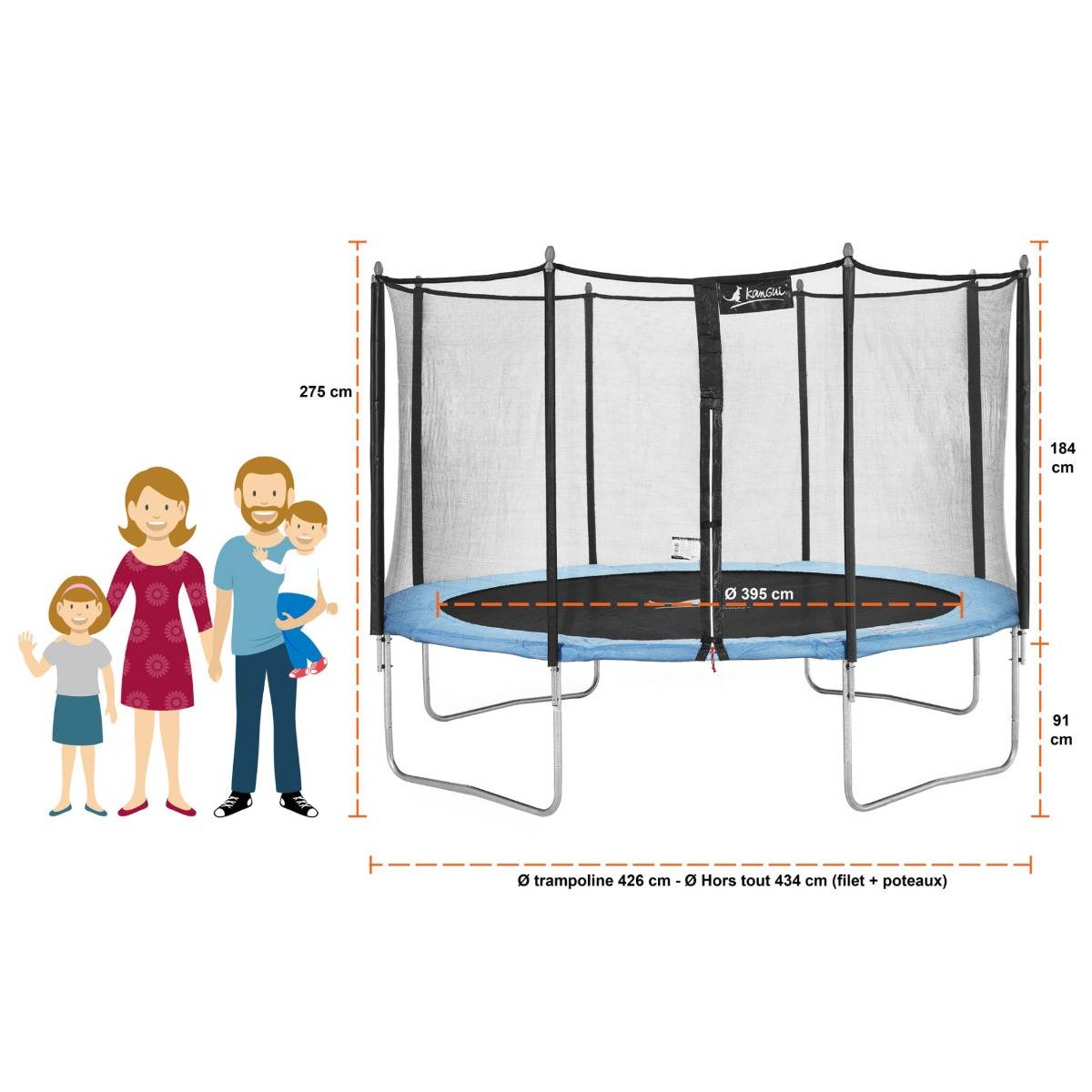 Kangui - Trampoline de jardin 426cm + filet de sécurité | Normes CE/EU Kangui - Image 4
