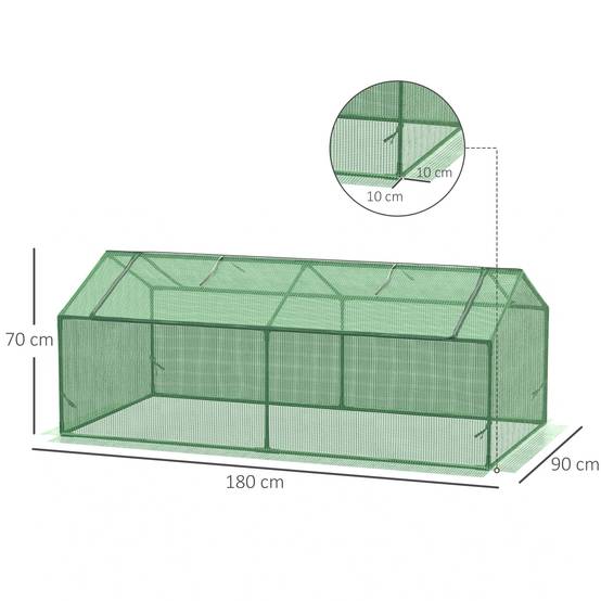 Mini serre balcon métal PE plantes légumes protection hivernage 180x90x70cm vert - ComfortXL Outdoor Living - Image 5