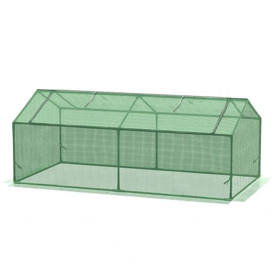 Mini serre balcon métal PE plantes légumes protection hivernage 180x90x70cm vert - ComfortXL Outdoor Living - Image 2