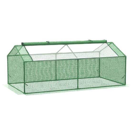 Mini serre balcon métal PE plantes légumes protection hivernage 180x90x70cm vert - ComfortXL Outdoor Living - Image 1